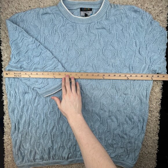 Coogi Australlia Basics Short Sleeve Sweater Blue Knit Women’s Unisex Size 2X - Picture 3 of 16